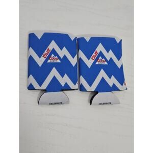 Coors‎ Light Chill Koozies Beer Can Holders Set Of 2 Blue And White Chevron